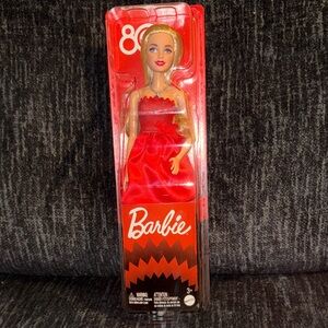 Mattel Barbie 80th Anniversary Ruby Red Celebration Blonde Fashion Doll